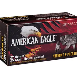 FEDERAL 22 HORNET 35GR TIPPED VARMINT AMERICAN EAGLE- 50 PK
