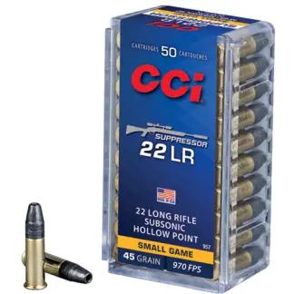 CCI 22LR SUPPRESSOR 45GR HP 970FPS