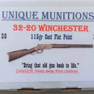 32-20 Win Unique Munitions 115gr Cast Flat point-30 pack