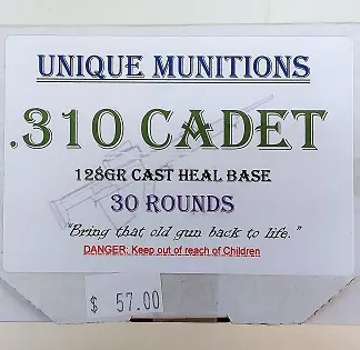 310 CADET Unique Munitions 125gr cast- 30pack