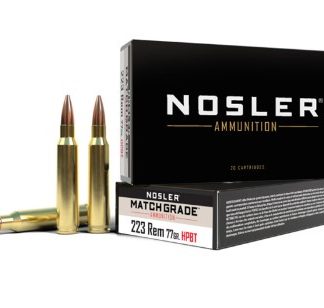 NOSLER MATCH AMMO 223 77GR HPBT CUSTOM COMP
