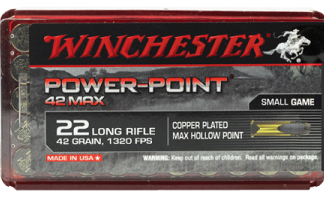 Winchester Power Point Max 22LR 42gr HP copper plated