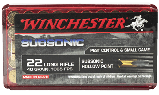 Winchester Subsonic 22LR 40gr HP
