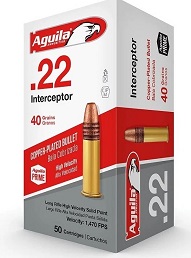 AGUILA .22LR INTERCEPTOR 40GR HV SOLID 50PK